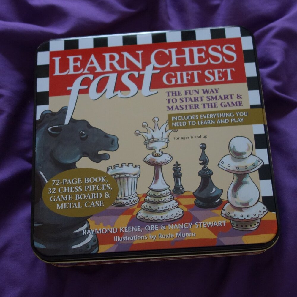 Learn Chess Fast Gift Set Game Board & Metal Case 72-Page Book ISBN0-9704729-5-1